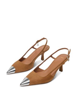 Women's Metallic Toe Suede Pumps