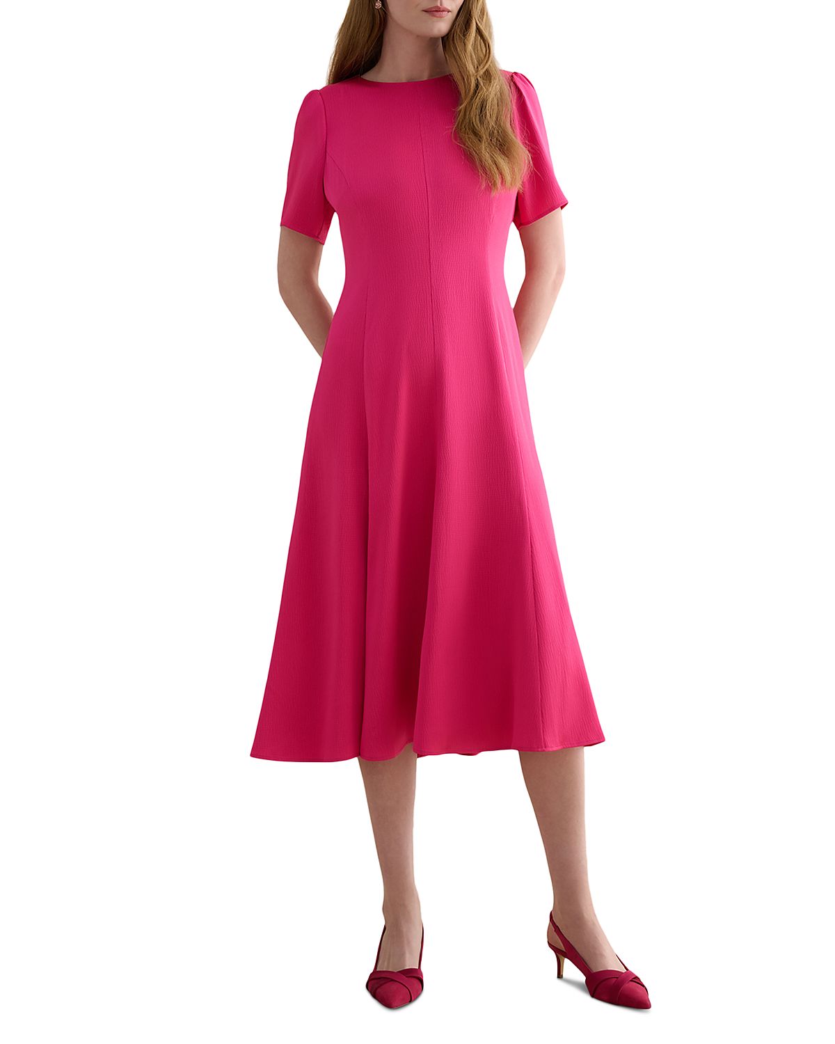 Hobbs London Camille Hammered Satin Midi Dress