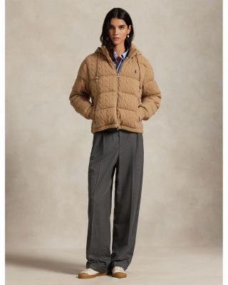 Cable Knit Wool Cashmere Quilted Jacket
