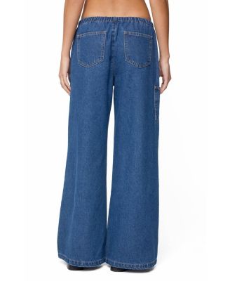  Vicky Tie Waist Low Rise Baggy Jeans