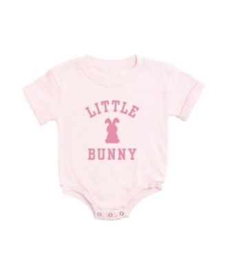 Girls' Little Bunny Rose Easter Short Sleeve Romper - Baby
