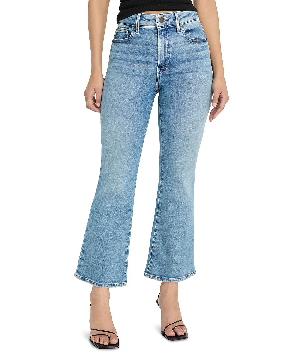 Good American Soft Tech Good Legs Crop Mini Boot Jeans