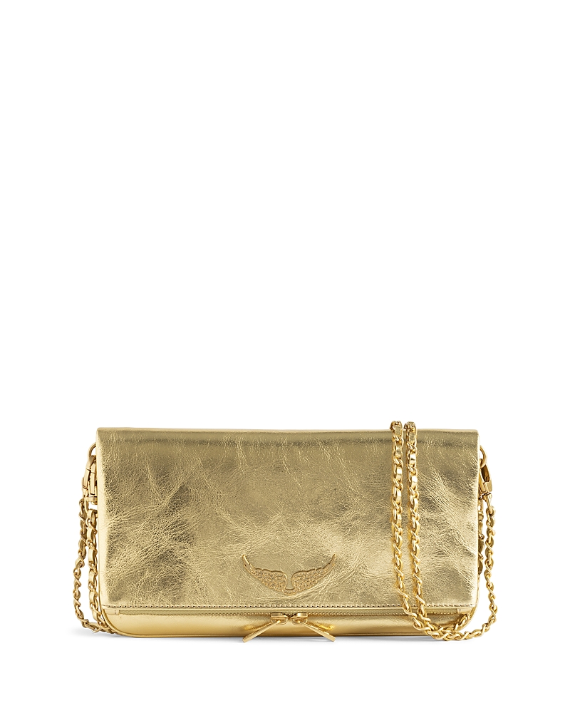 Zadig & Voltaire Rock Vintage Metallic Leather Shoulder Bag