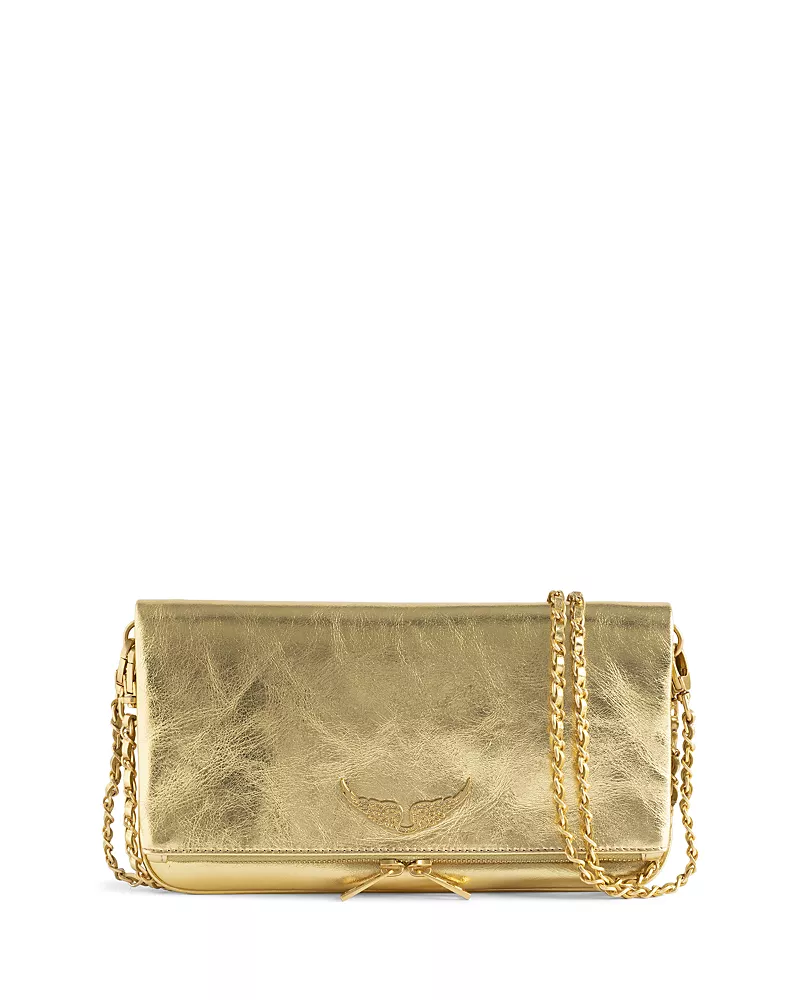 Zadig & Voltaire Rock Vintage Metallic Leather Shoulder Bag
