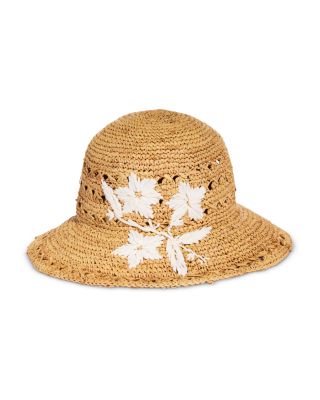 Embroidered Flower Straw Hat