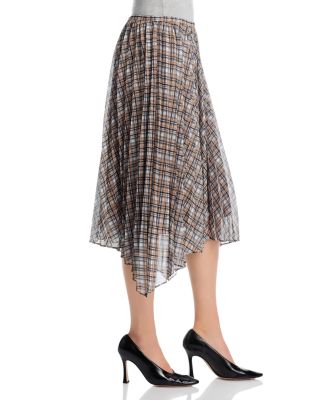 Asymmetrical Checked Skirt