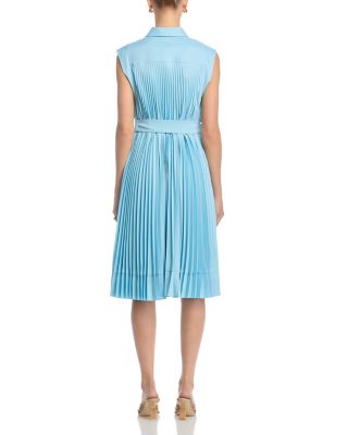 Johanna Pleated Twill Midi Dress
