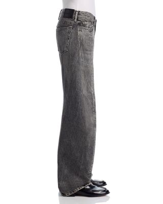 Wide Leg Jeans in Washed Black