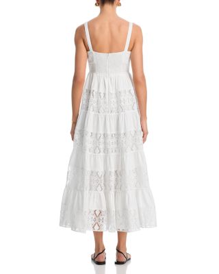 Lace Inset Tier Midi Dress - Exclusive