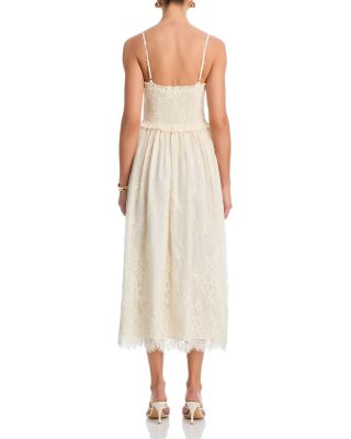 Lace Smocked Midi Dress - Exclusive