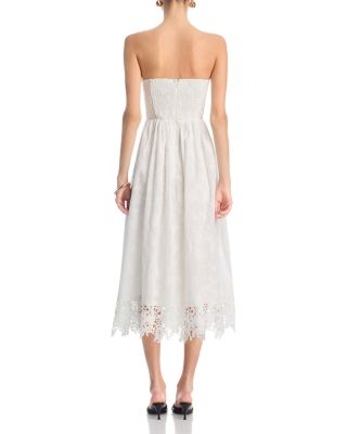 Lace Bottom Bustier Midi Dress - Exclusive