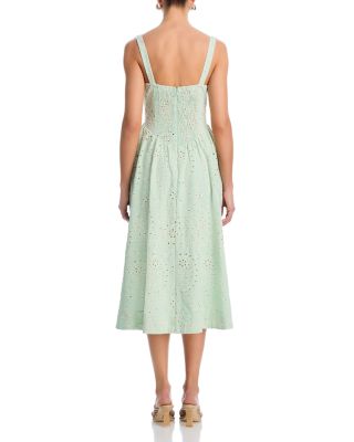Embroidered Paisley Tie Front Midi Dress - Exclusive