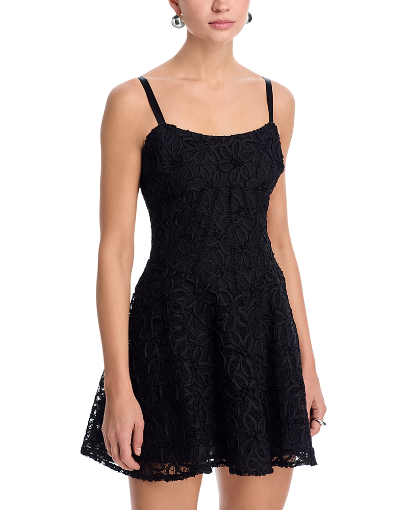 Aqua Floral Lace Mini Dress - Exclusive