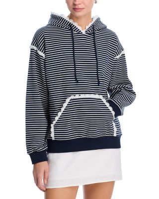 Stripe Eyelet Ruffle Sweatshirt - Exclusive