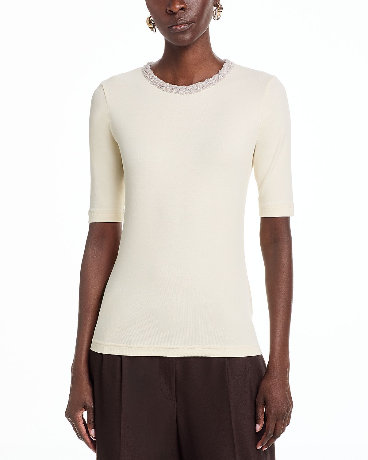 Fabiana Filippi Jed Ribbed Cotton Stretch Top