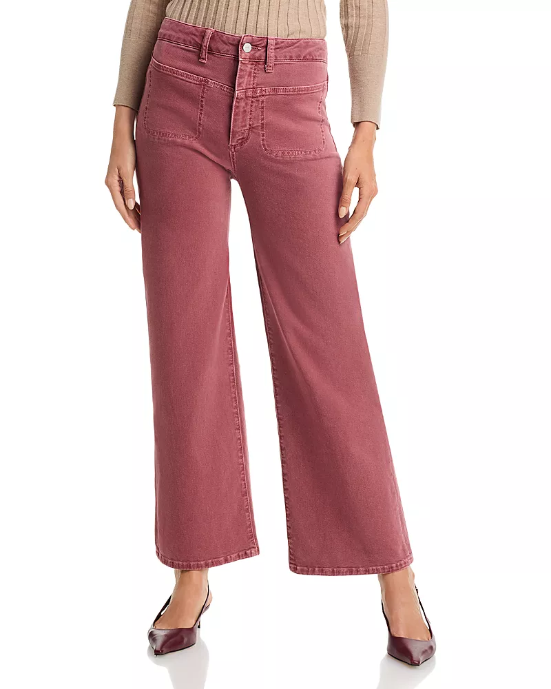 Paige Anessa High Rise Wide Leg Jeans in Vintage Brick Berry
