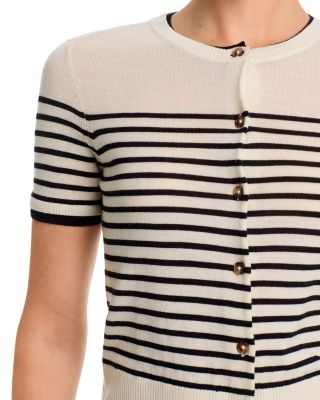 Anne Stripe Short Sleeve Cardigan 