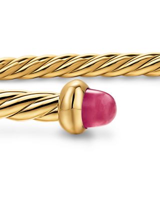 Micro Cablespira&reg; Flex Bracelet in 18K Yellow Gold with Gemstones