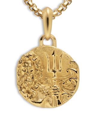 Men's Poseidon Amulet in 18K Yellow Gold, 23.9mm