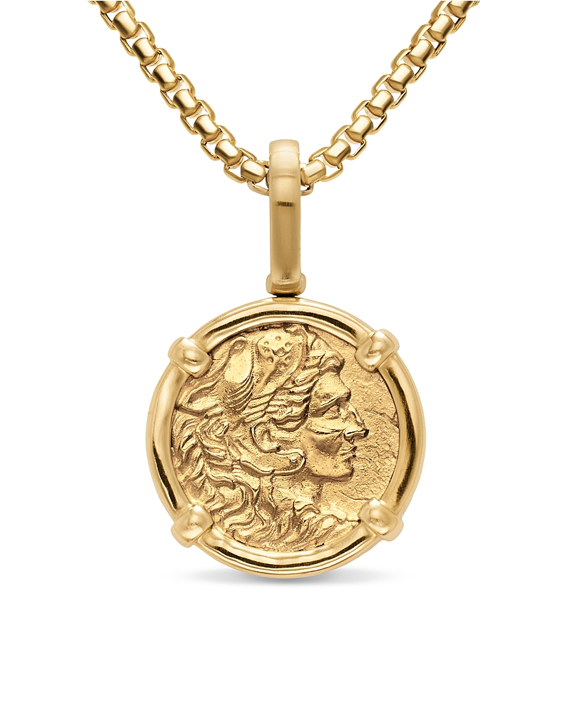 David Yurman Men's Alexander the Great Amulet in 18K Yellow Gold, 20.5mm · OS