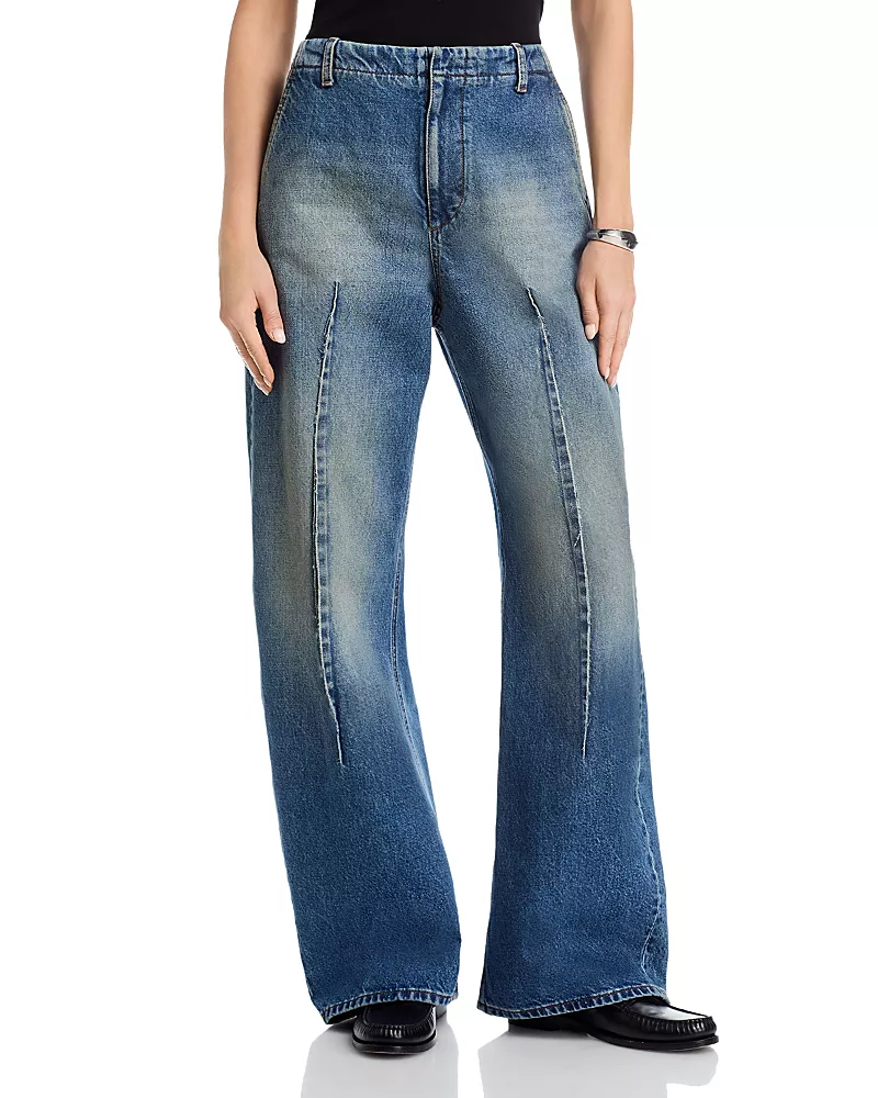 MM6 Maison Margiela Barrel Leg Jeans in Blue