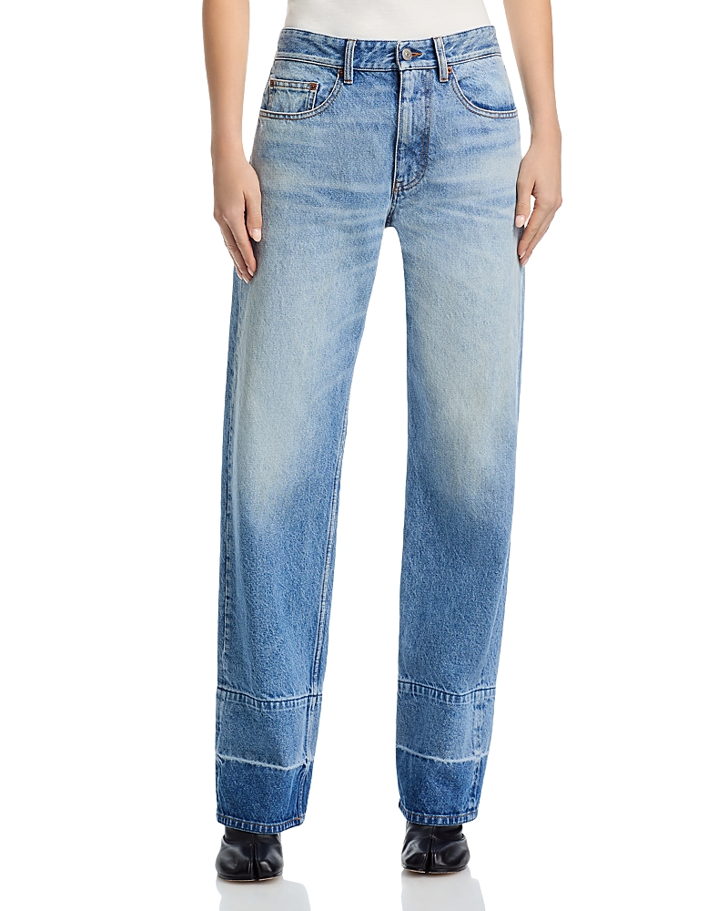 MM6 Maison Margiela Cotton Straight Leg Jeans in Blue
