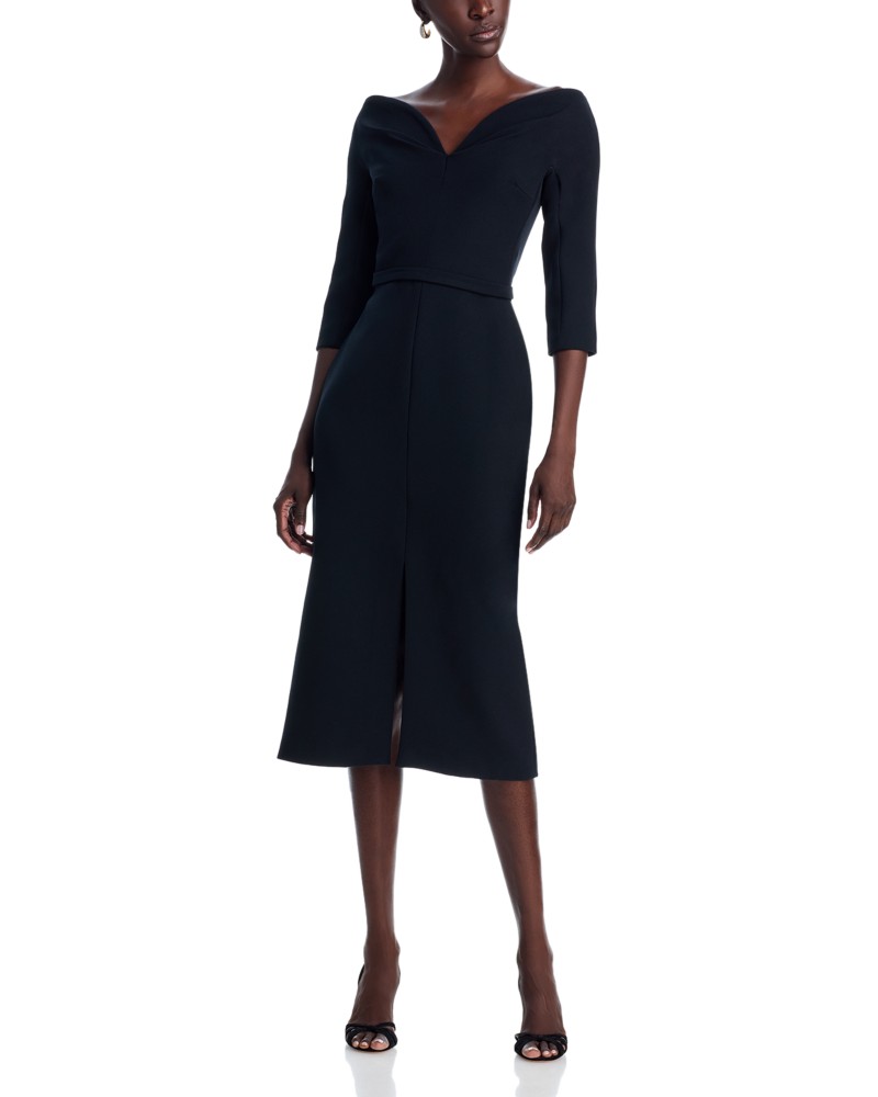 Safiyaa Linda Midi Dress in Black