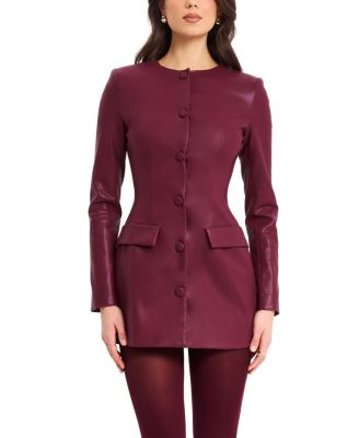  Baila Faux Leather Blazer Mini Dress