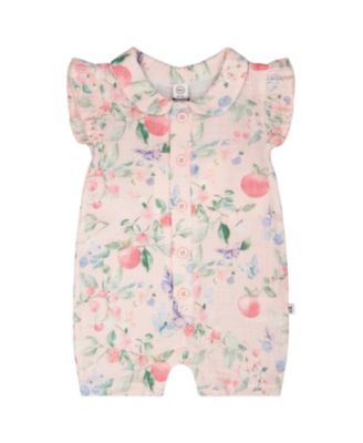 Girls' Cotton Muslin Printed Berries Romper - Baby