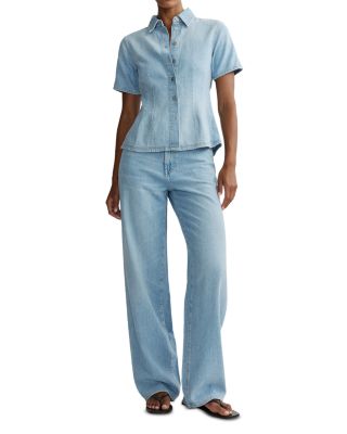 Kaylen Soft Curve High Rise Wide Leg Jeans in Beachfront Aura