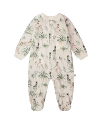  Boys' Organic Cotton Jersey Animal Footed One-Piece Pyjama - Baby