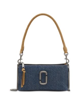 The Denim Suede Snapshot Convertible Shoulder Bag