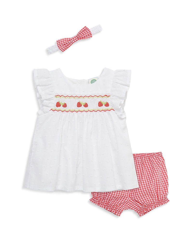 Little Me Girls' Strawberry Sunsuit & Headband Set - Baby