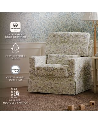 Crawford Pillowback Comfort Swivel Glider in Gingham