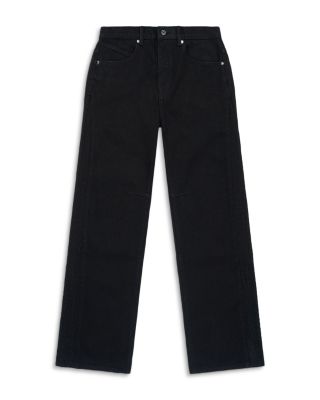 Straight Leg Side Panel Jeans in Black 3D Cross