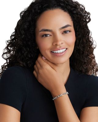 Sterling Silver Signature Caviar Oval & Round Link Bracelet