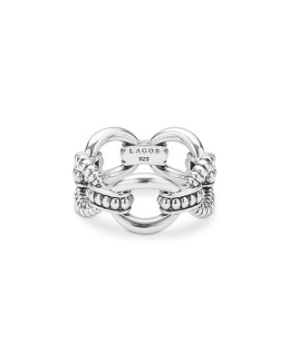 Sterling Silver Signature Caviar Bead Link Band