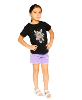 Girls' Organic Cotton Jersey Zebra Short Sleeve T-Shirt - Little Kid