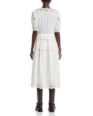 Sofia Embroidered Drawstring Waist Dress