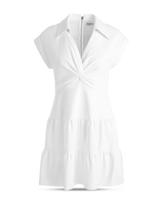 Mila Deep V Neck Twist Front Mini Dress