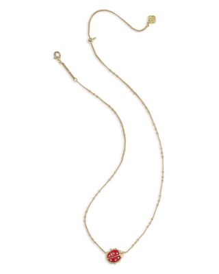 Ladybug Short Pendant Necklace, 16"
