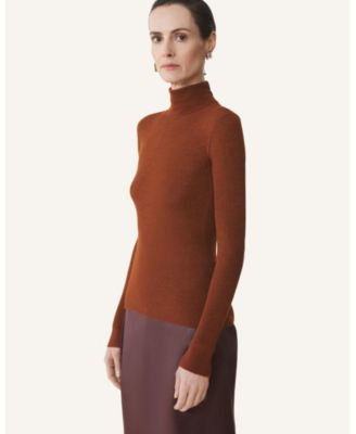 MERINO WOOL AND SILK TURTLENECK SWEATER