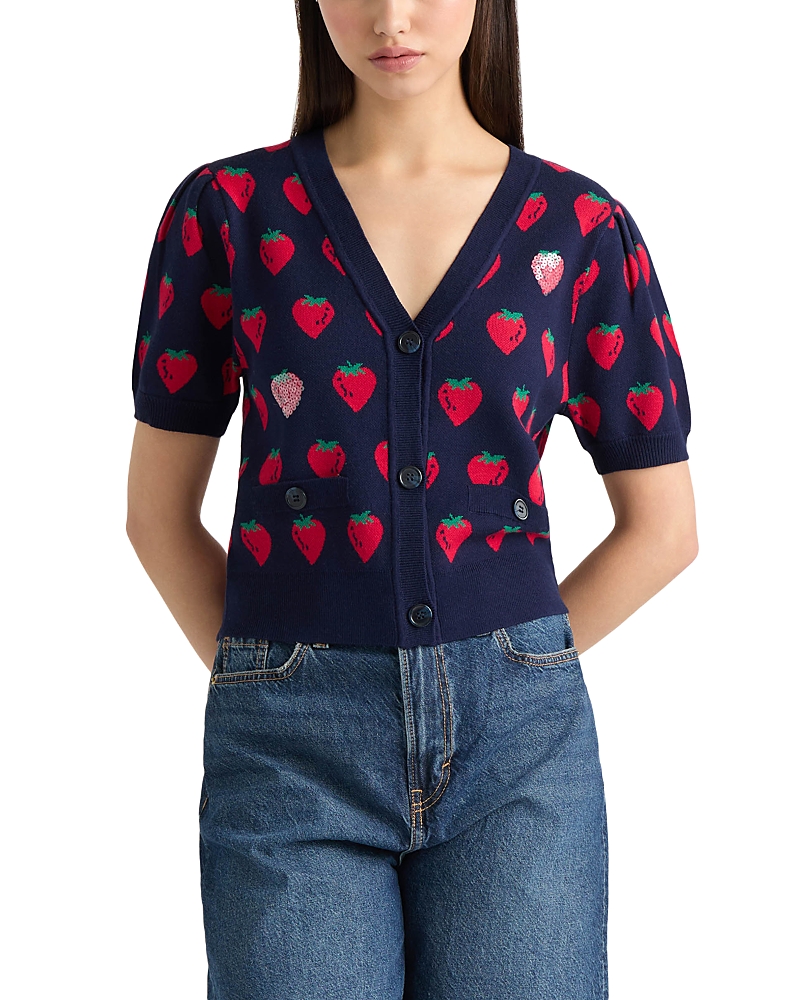 Nvlt Puff Sleeve Jacquard Cardigan