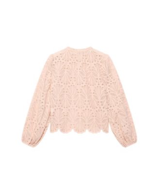  Women's Cotton Broderie Detail Blouse