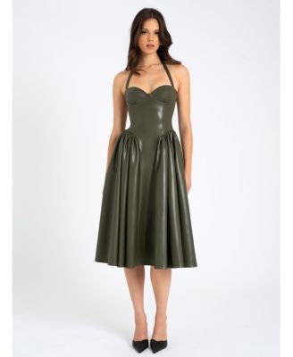  Eliana Faux Leather Dress