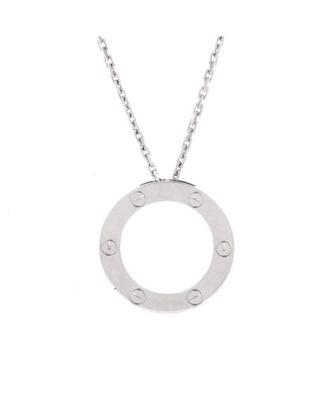  Love Pendant Necklace 18K White Gold, 16.5"