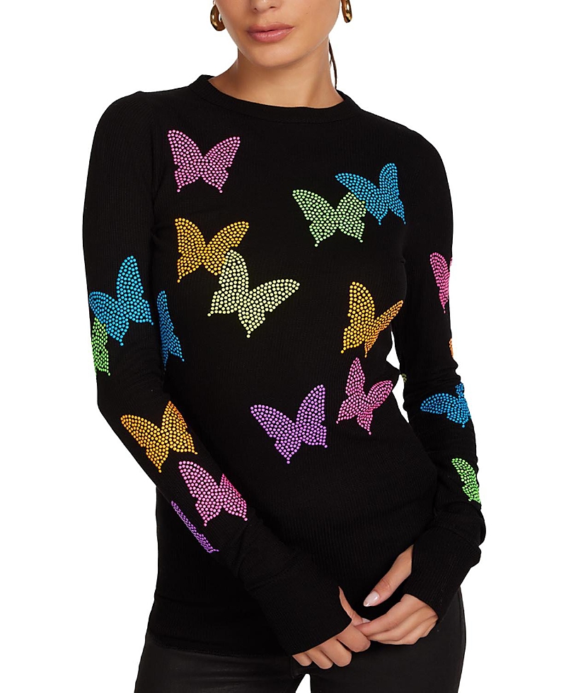 Lauren Moshi McKinley Neon Stud Butterflies Top