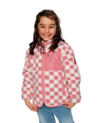 Girls' Long Sleeve Sherpa Jacket Checkerboard - Big Kid
