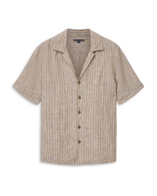Gray Linen Extended Lapel Collar Shirt
