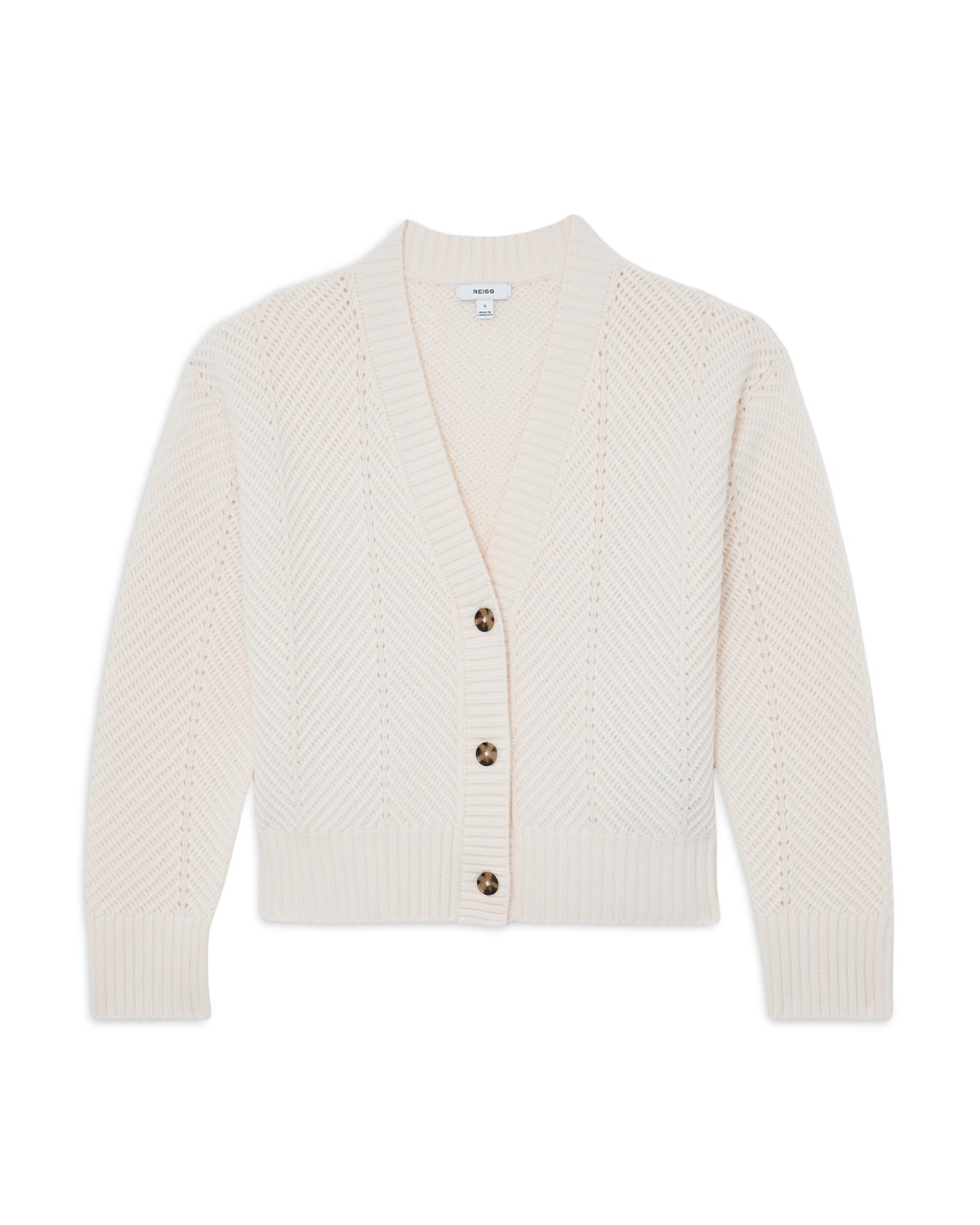 Alice + Olivia DOLLIE STRIPED CASHMERE CARDIGAN - CAROLINA BLUE/ECRU